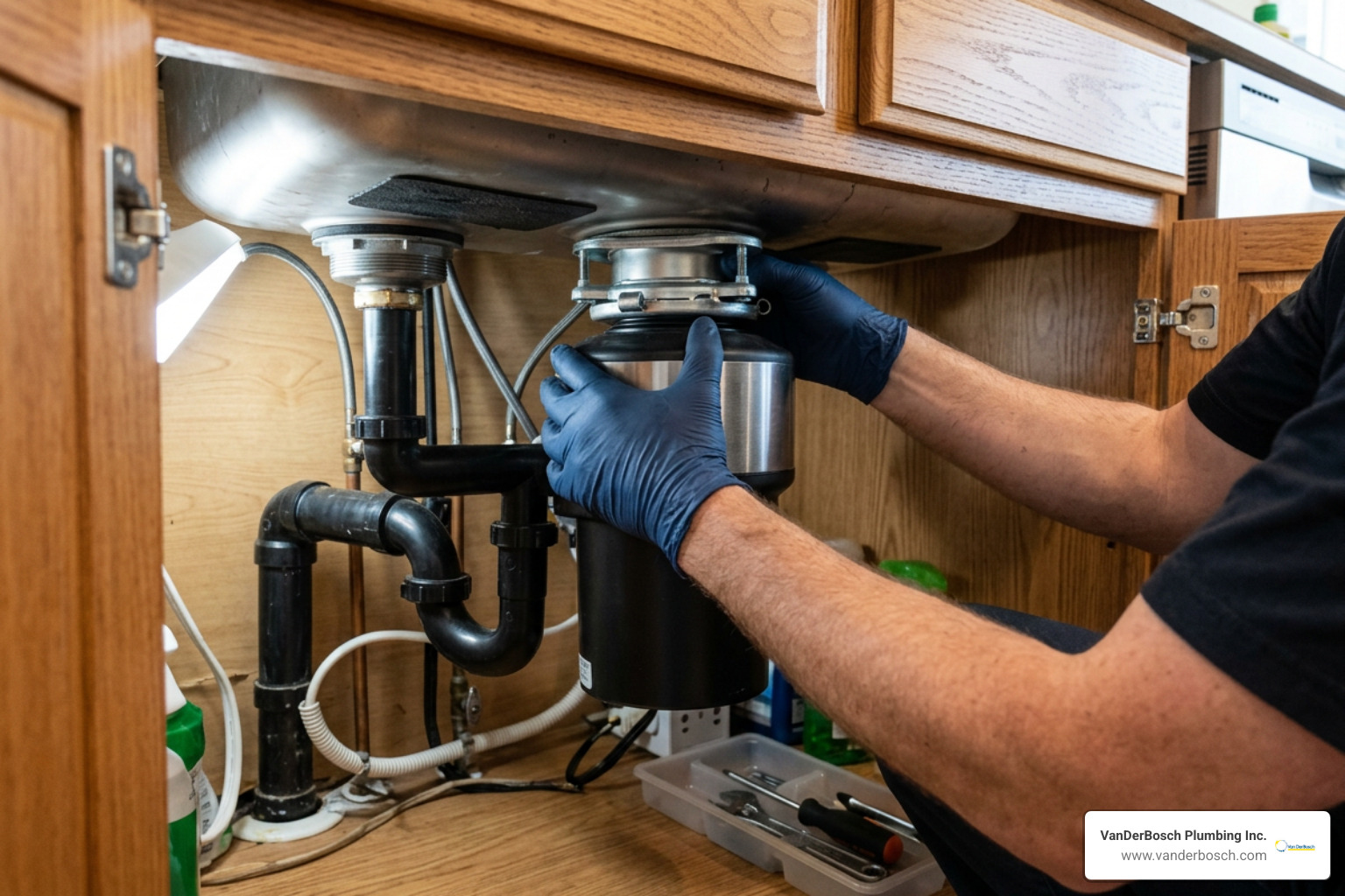 Securing the garbage disposal onto the sink mounting ring tabs Securing the garbage disposal onto the sink mounting ring tabs