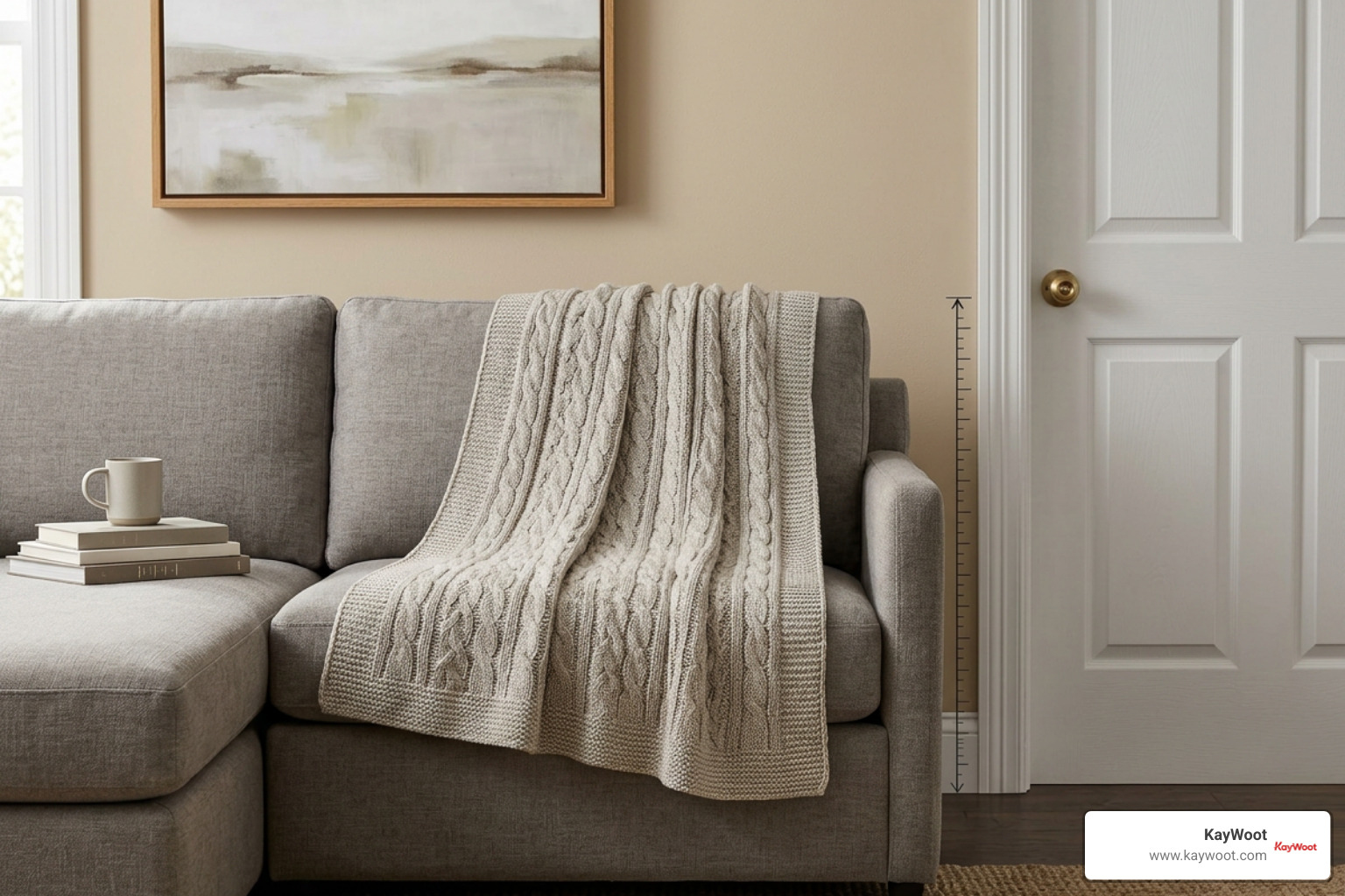 50x60 blanket compared against a standard architectural doorway