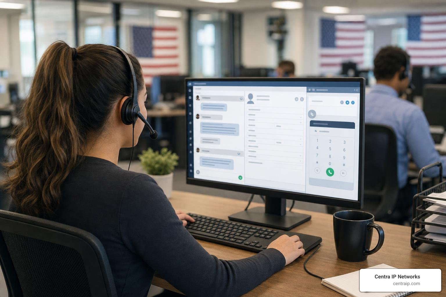 Agent desktop workspace integrating live communication tools with CRM records Agent desktop workspace integrating live communication tools with CRM records