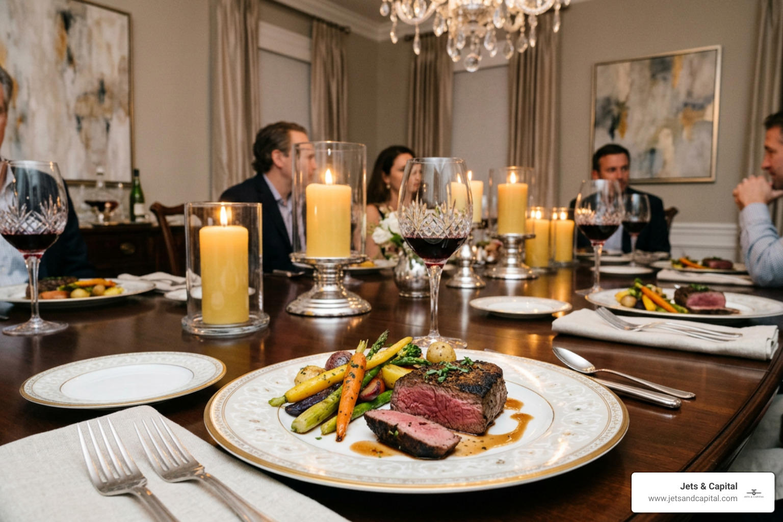 multi-course plated private chef dinner