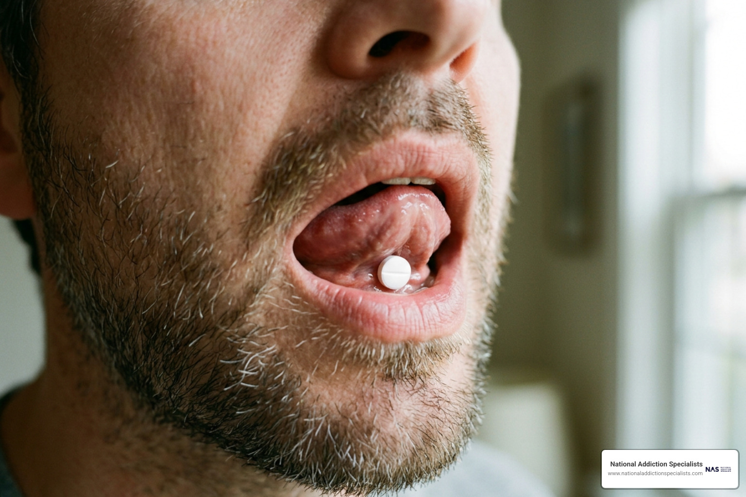 Proper sublingual tablet placement under the tongue