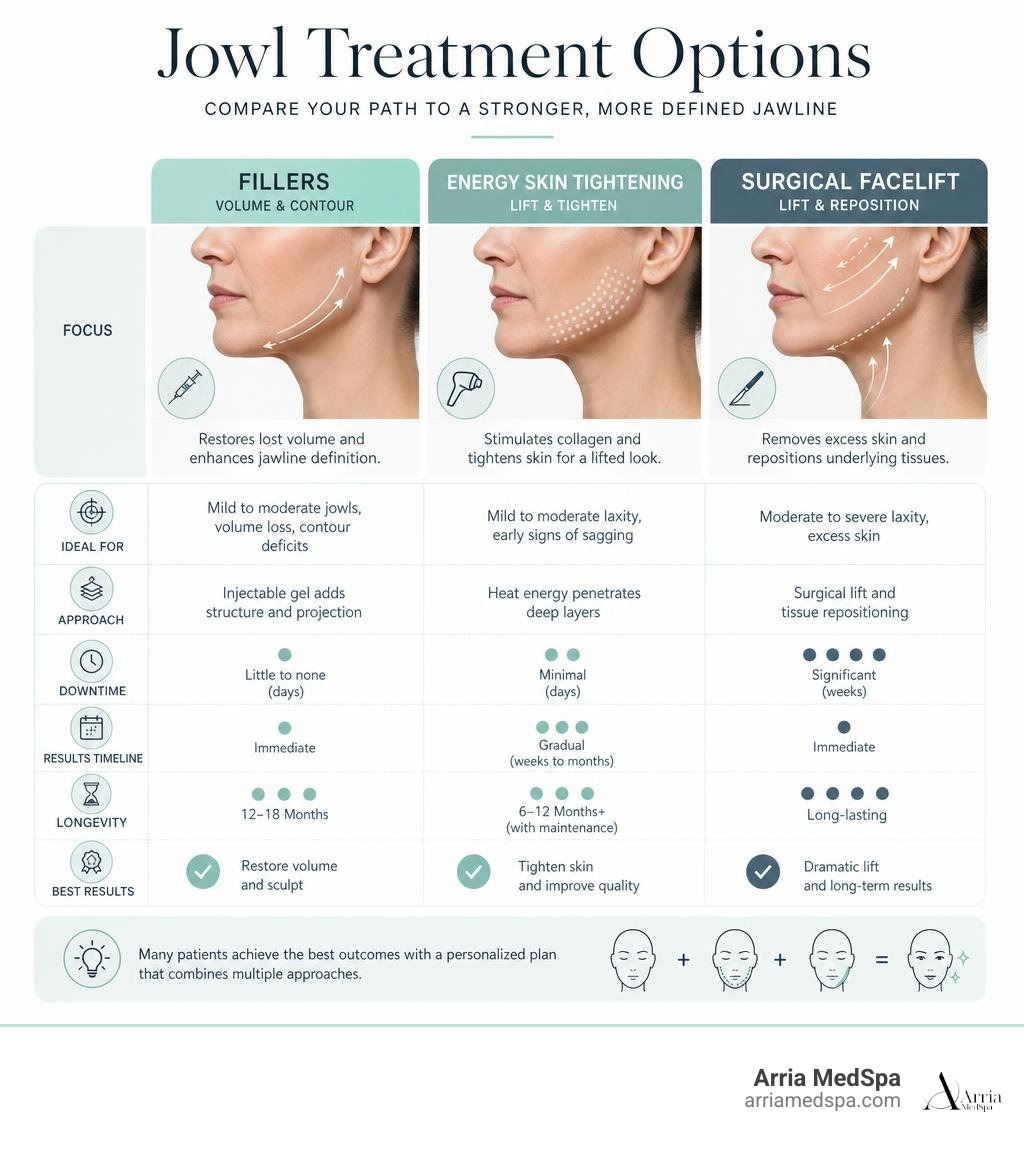 Infographic Comparing Fillers, Energy Skin Tightening, And Surgical Facelifts Infographic