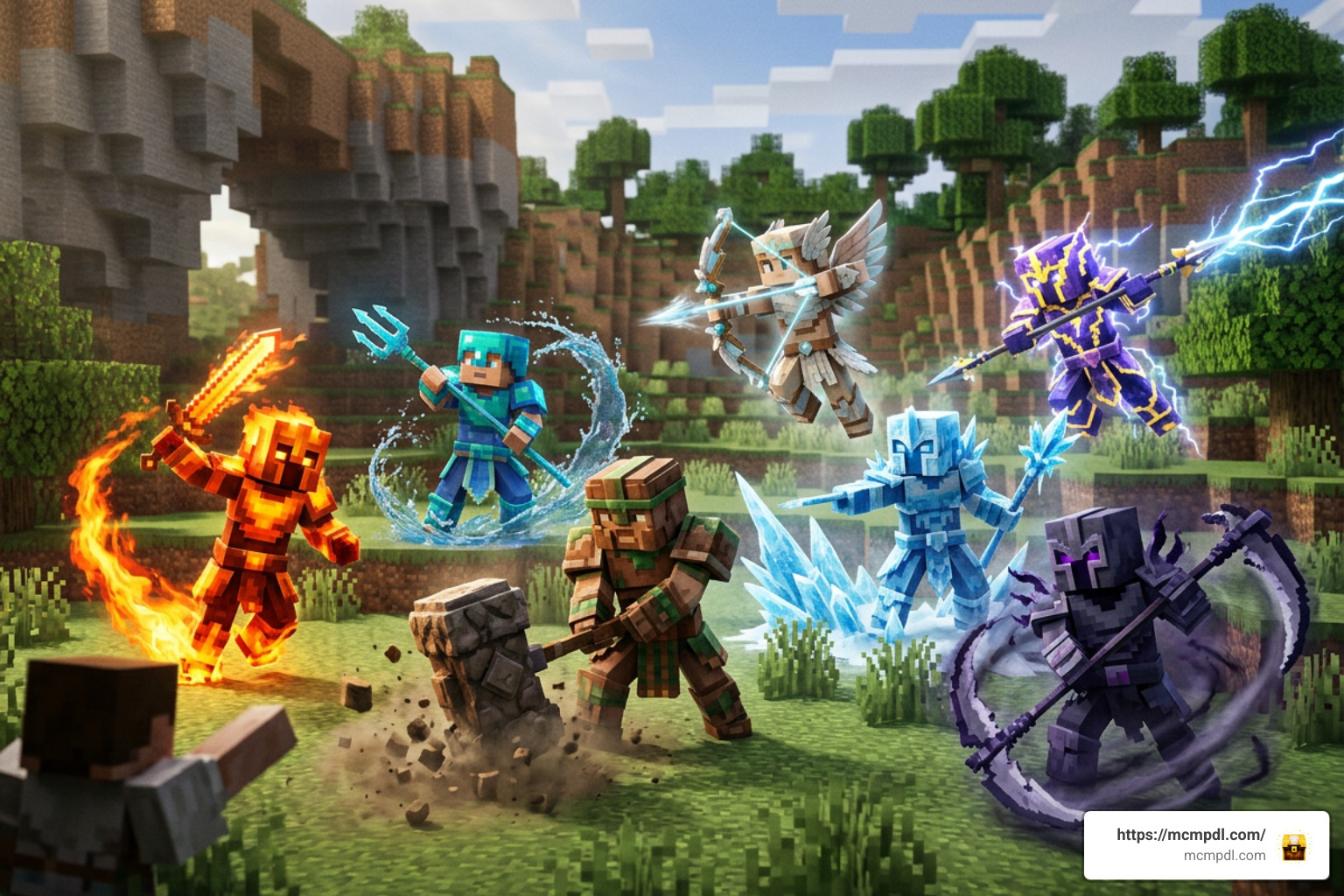 7 elemental weapons and guardians in action