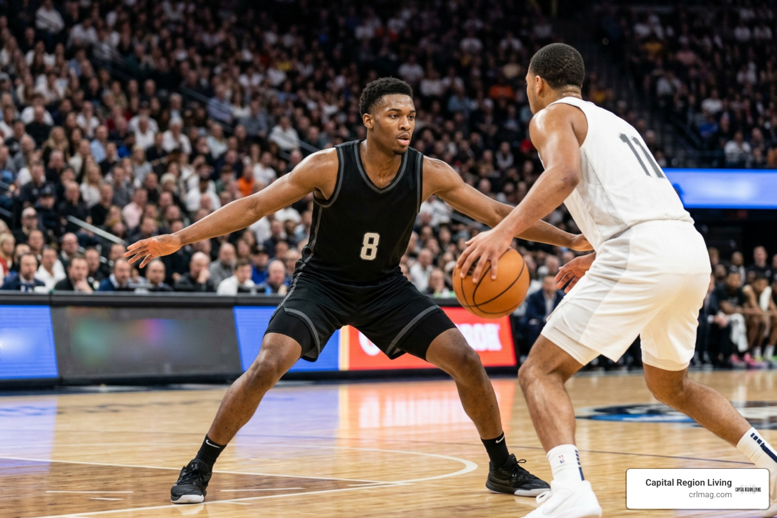 Carter Bryant playing defense during the 2026 NBA Playoffs