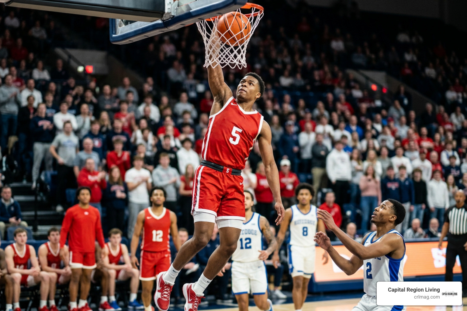 Dylan Harper attacking the rim for Rutgers University