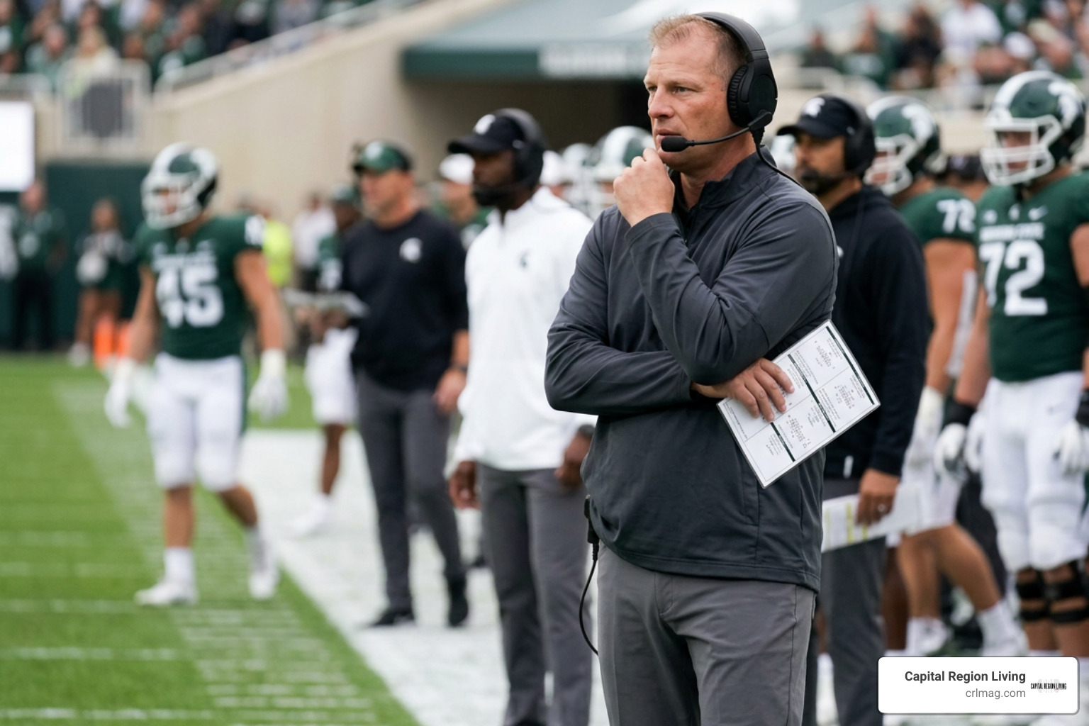 Kalen DeBoer calling plays on the sideline