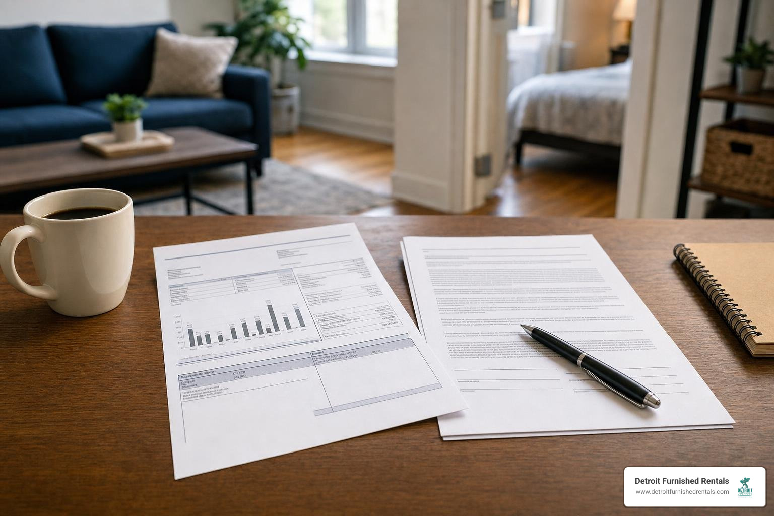 Residential utility billing statements and rental lease paperwork