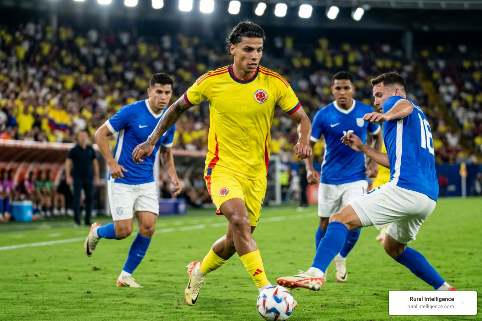 Richard Rios commanding the midfield for Colombia
