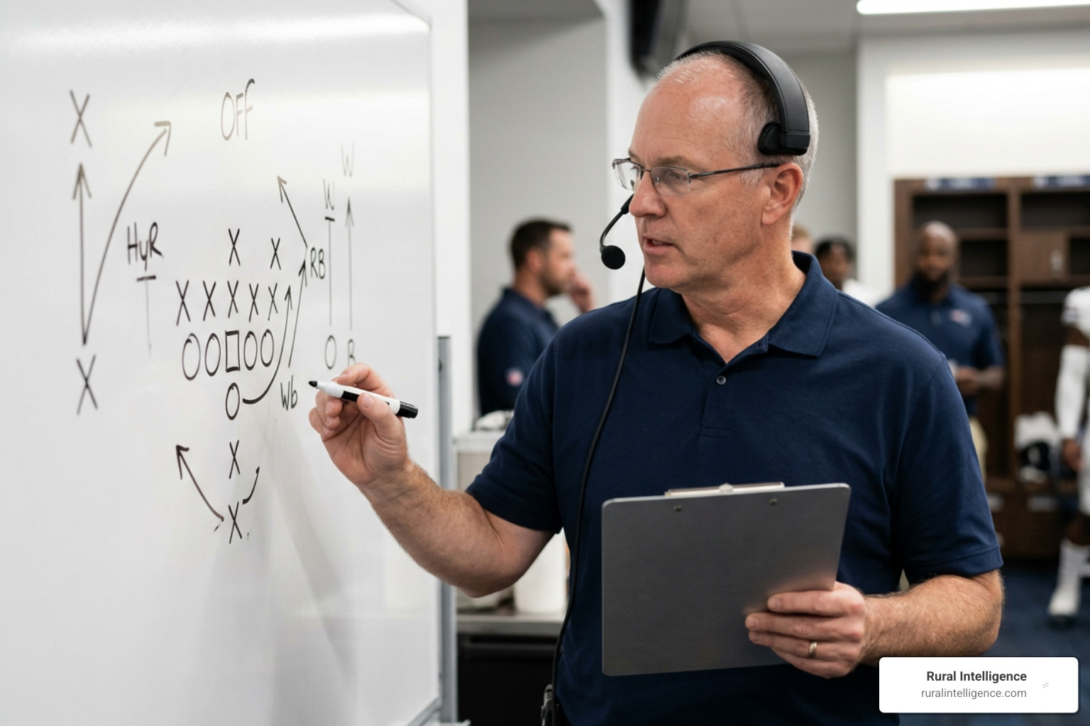 Kalen DeBoer diagramming an offensive play Kalen DeBoer diagramming an offensive play