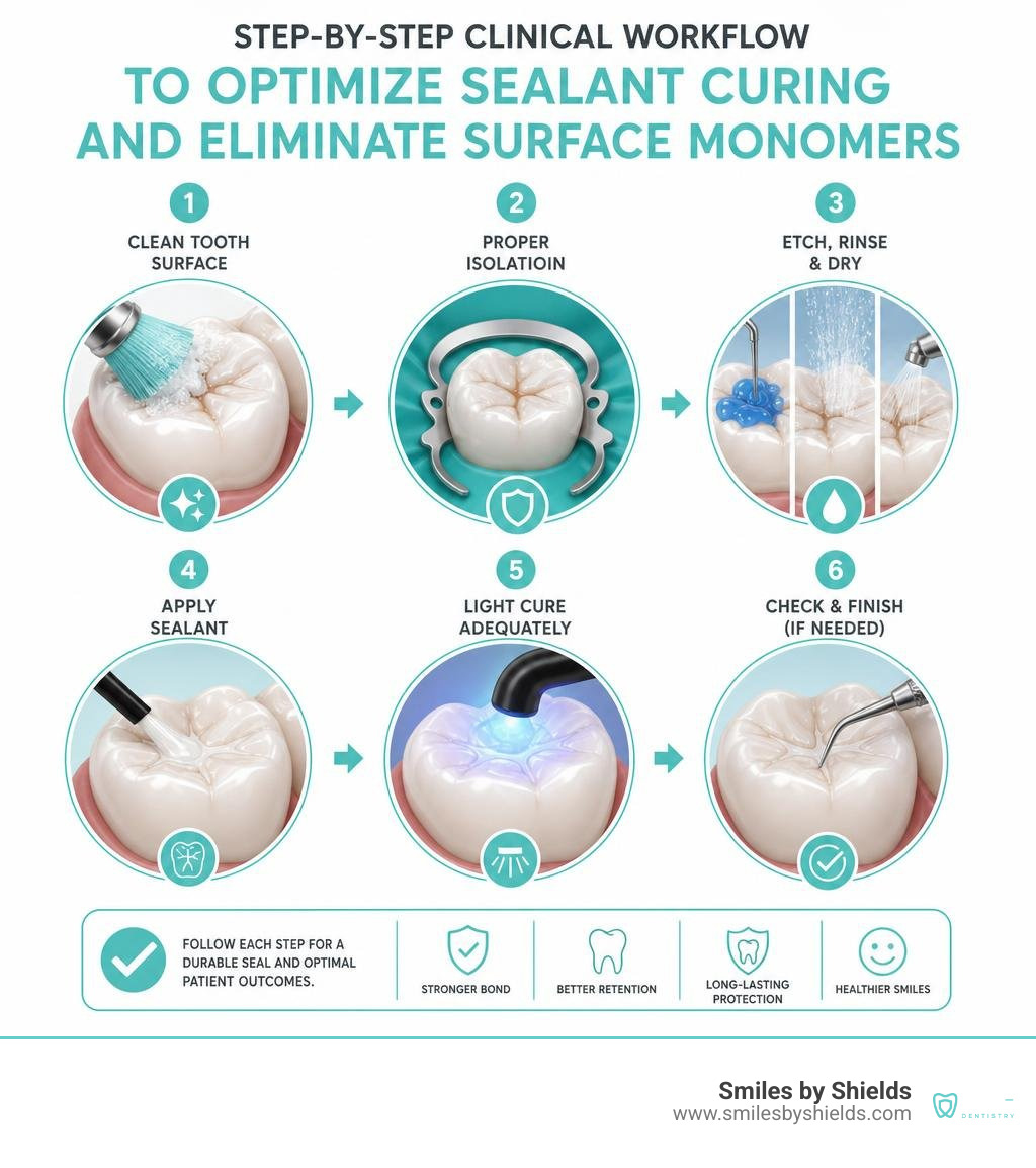 step by step clinical workflow to optimize sealant curing and eliminate surface monomers step by step clinical workflow to optimize sealant curing and eliminate surface monomers