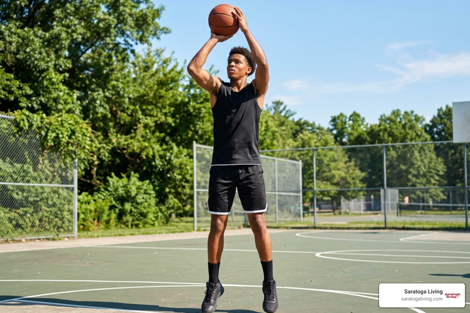 Carter Bryant working on his perimeter jump shot during summer training