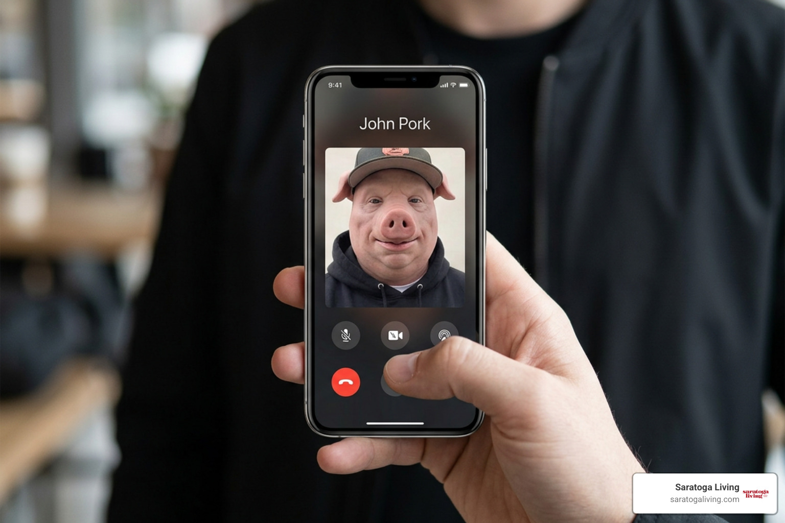 Viral FaceTime calling screen edit featuring John Pork