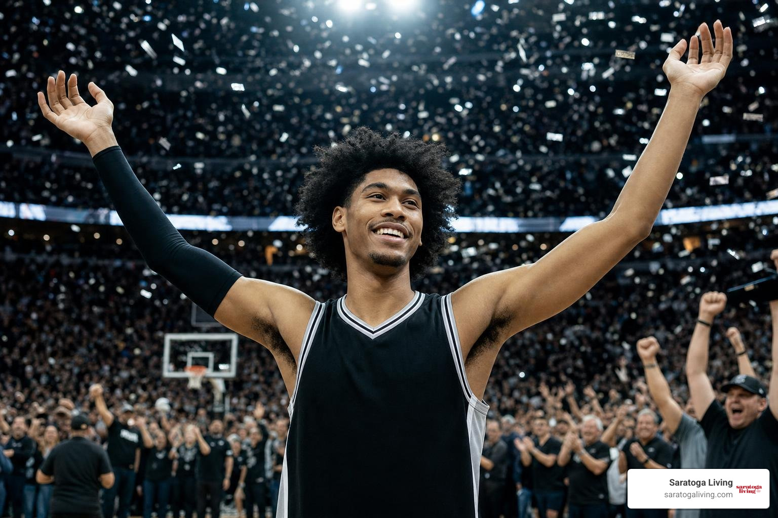 Dylan Harper celebrating during the 2026 Western Conference Finals