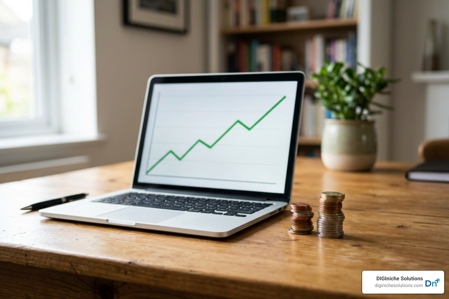 Comparison graph showing organic search compounding equity versus PPC costs Comparison graph showing organic search compounding equity versus PPC costs