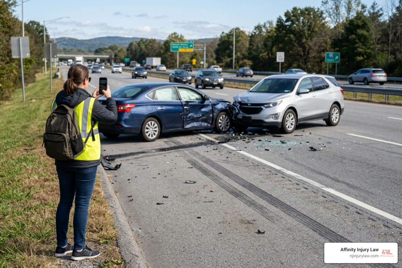documenting a car accident scene safely