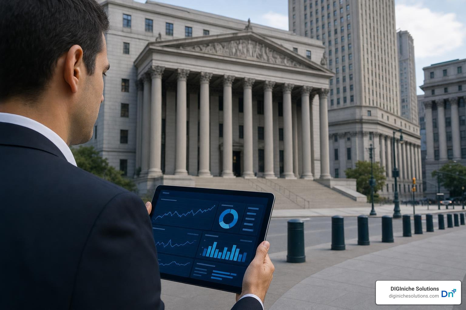 Manhattan courthouse and digital marketing performance dashboard