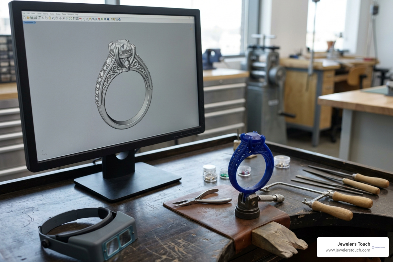 Custom jewelry CAD rendering and wax model Custom jewelry CAD rendering and wax model