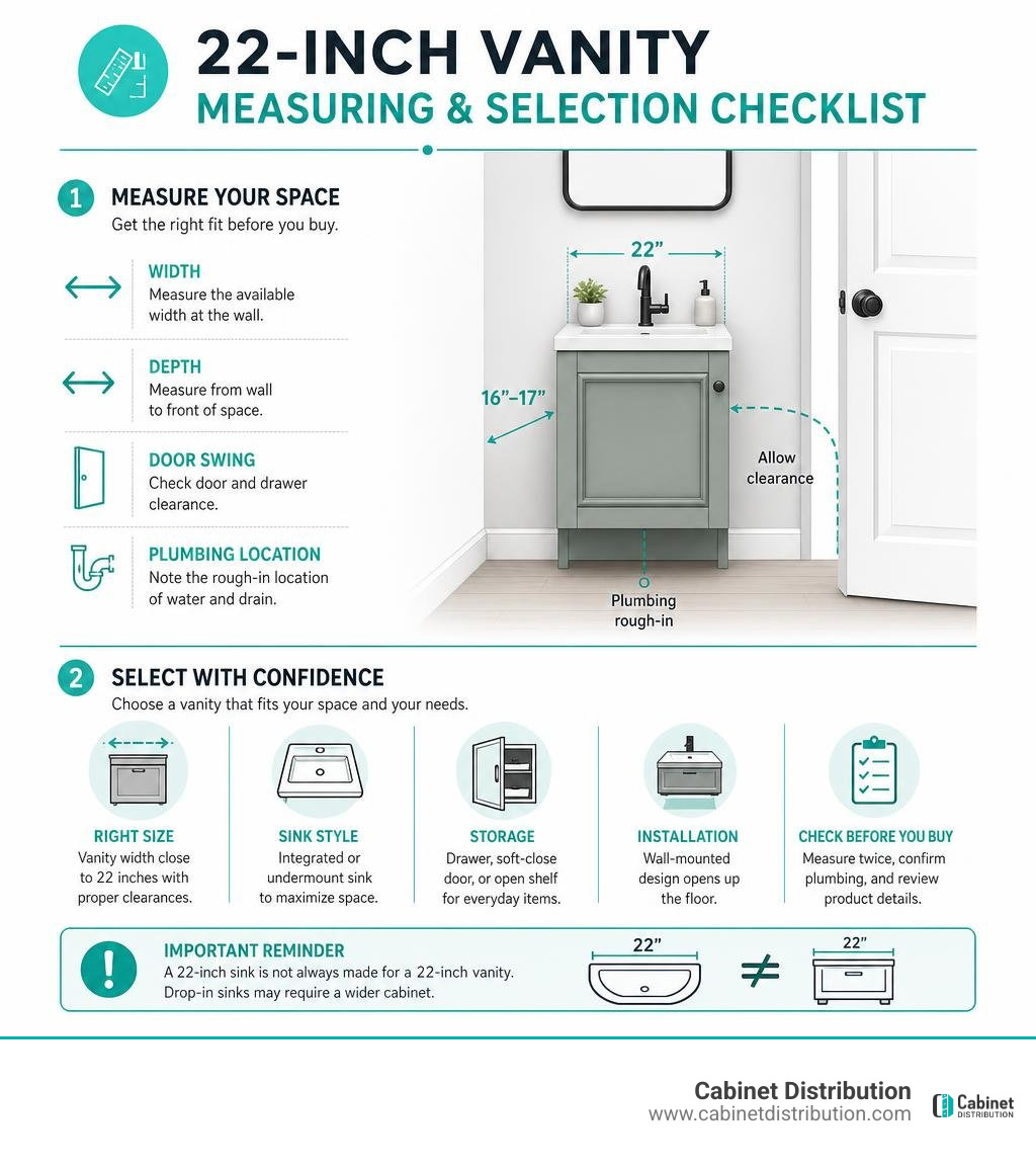 22-inch vanity measuring and selection checklist infographic 22-inch vanity measuring and selection checklist infographic