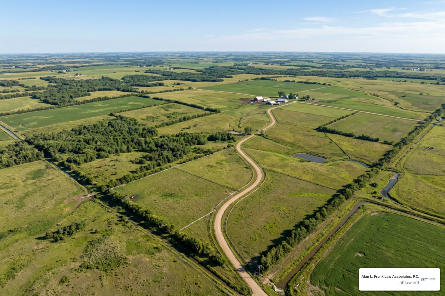 rural acreage divided into separate surveyed parcels