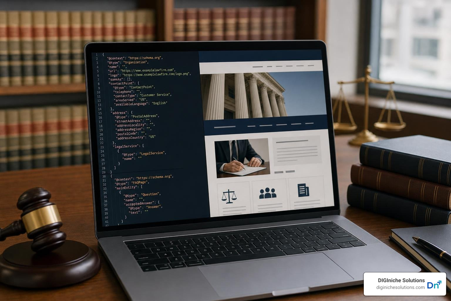Schema markup and technical legal website infrastructure