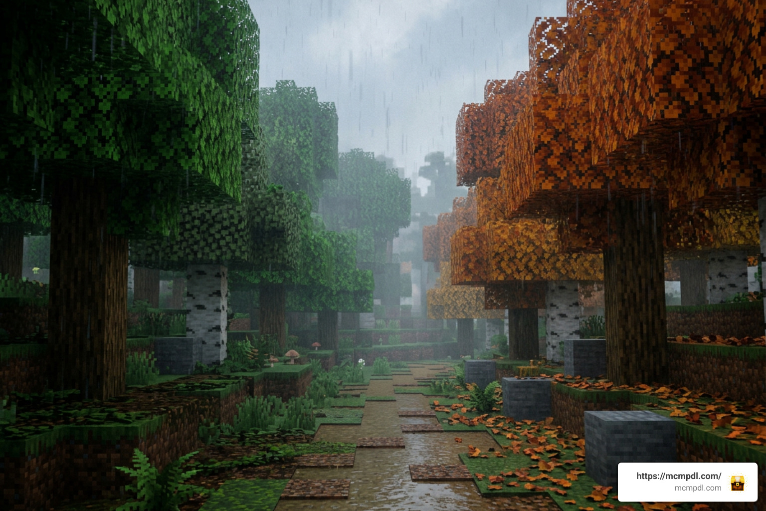 Minecraft Bedrock seasonal foliage and weather Minecraft Bedrock seasonal foliage and weather