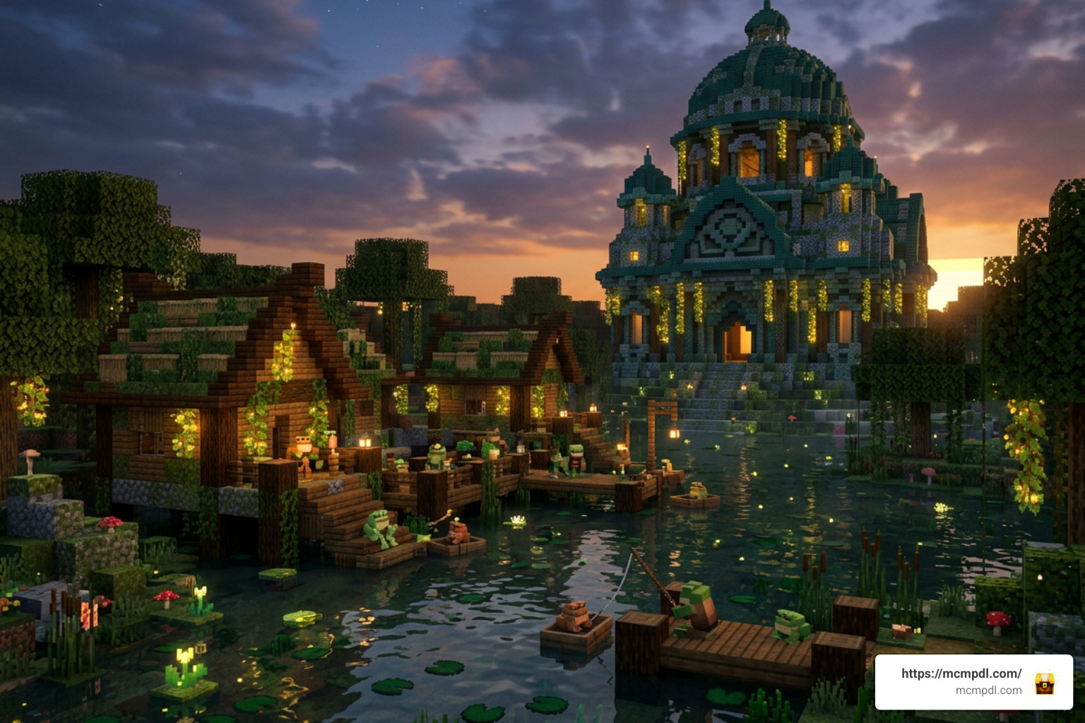 Frogger settlement and Sapo Temple in swamp biome