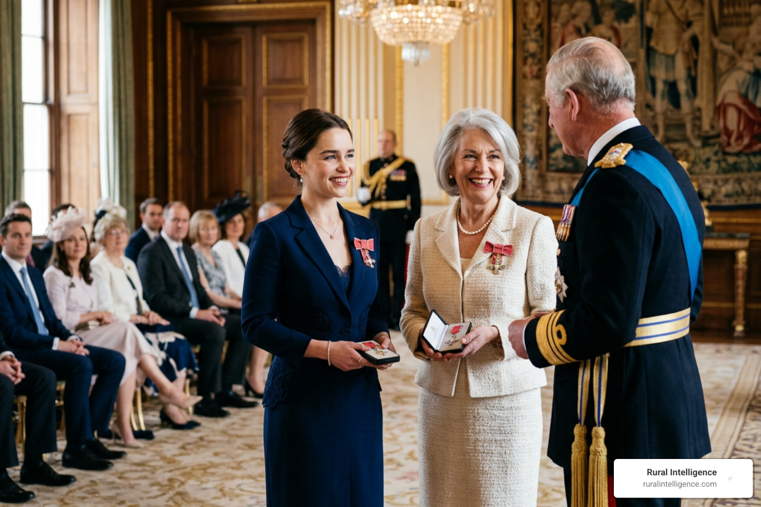 Emilia Clarke and Jenny Clarke receiving MBE royal honors Emilia Clarke and Jenny Clarke receiving MBE royal honors