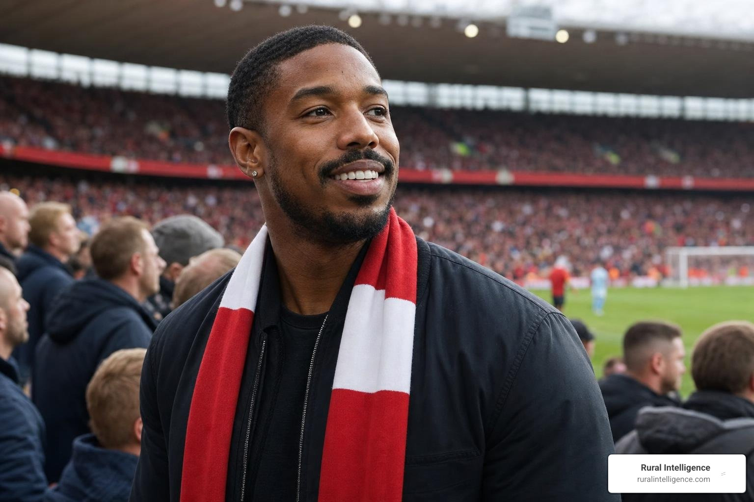 Michael B. Jordan at an AFC Bournemouth football match