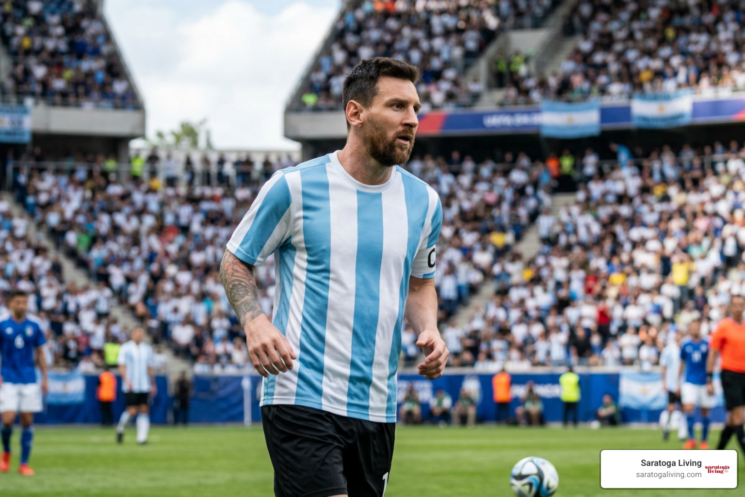 Lionel Messi scanning the pitch before receiving a pass Lionel Messi scanning the pitch before receiving a pass