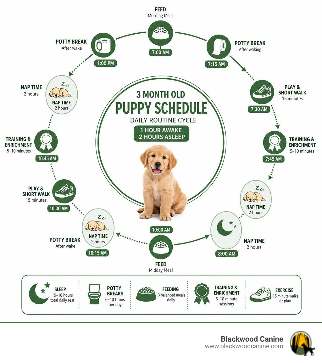 3 month old puppy schedule daily routine cycle infographic 3 month old puppy schedule daily routine cycle infographic