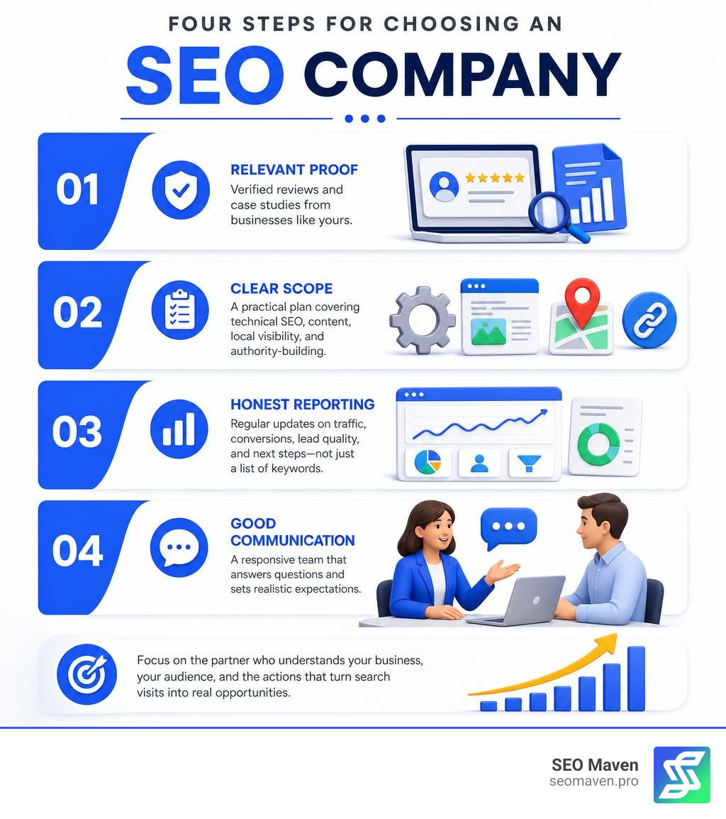 Infographic: four steps for choosing an SEO company infographic Infographic: four steps for choosing an SEO company infographic
