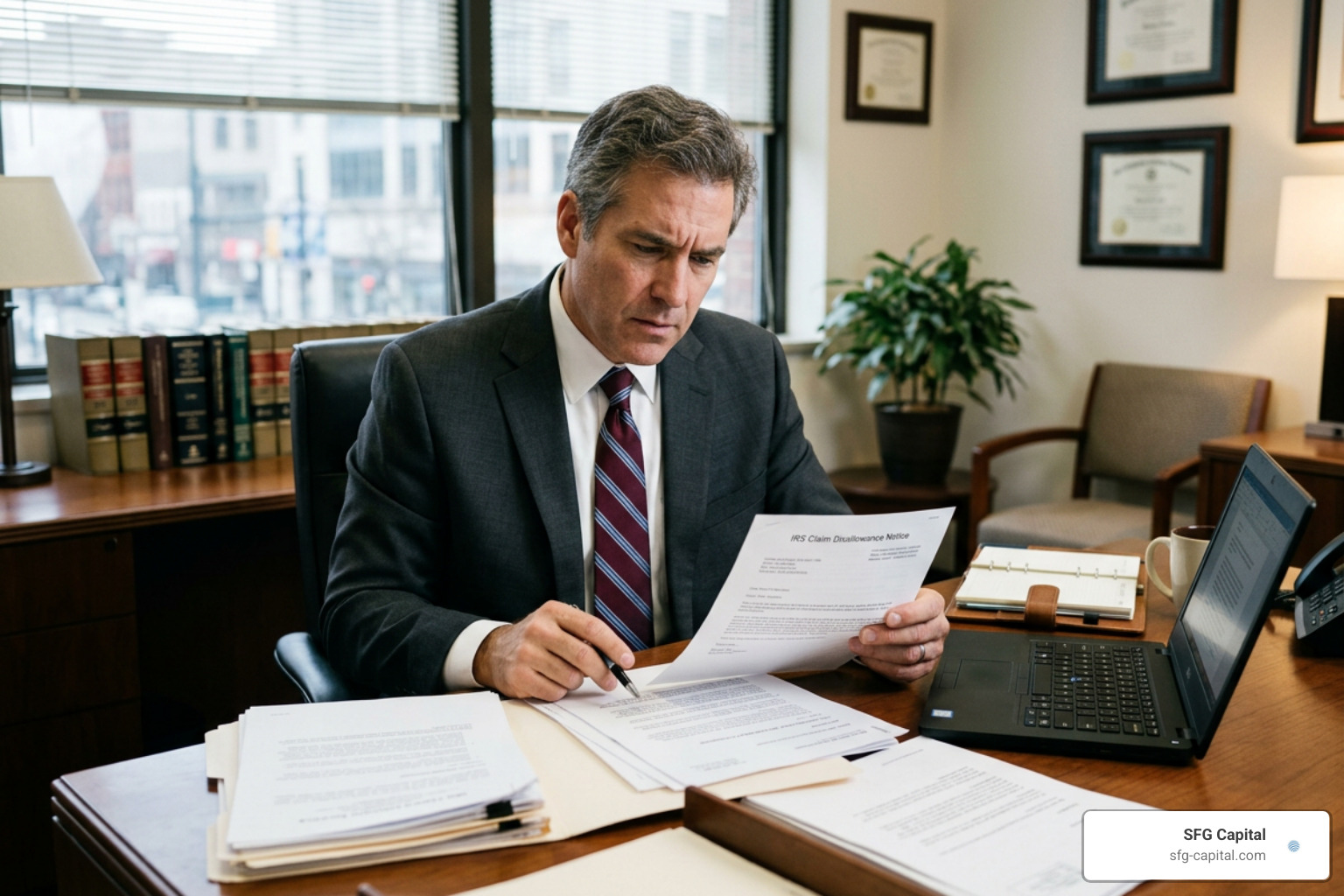 Tax litigation attorney analyzing IRS claim disallowance letters Tax litigation attorney analyzing IRS claim disallowance letters