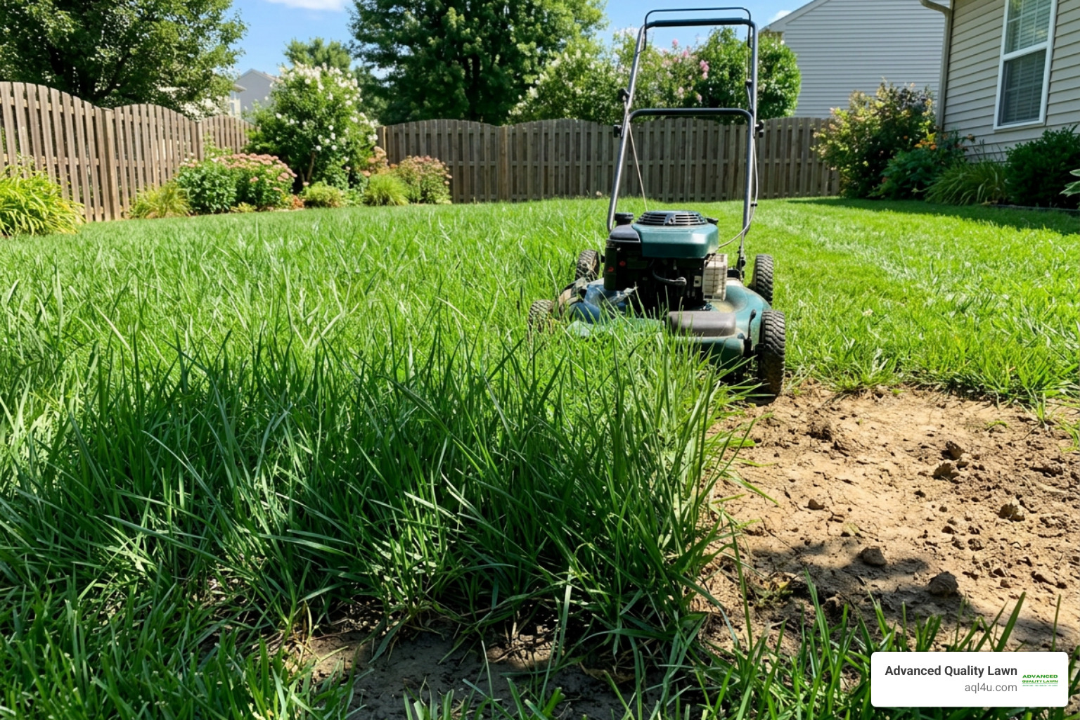 Proper lawn mowing height shading the soil surface