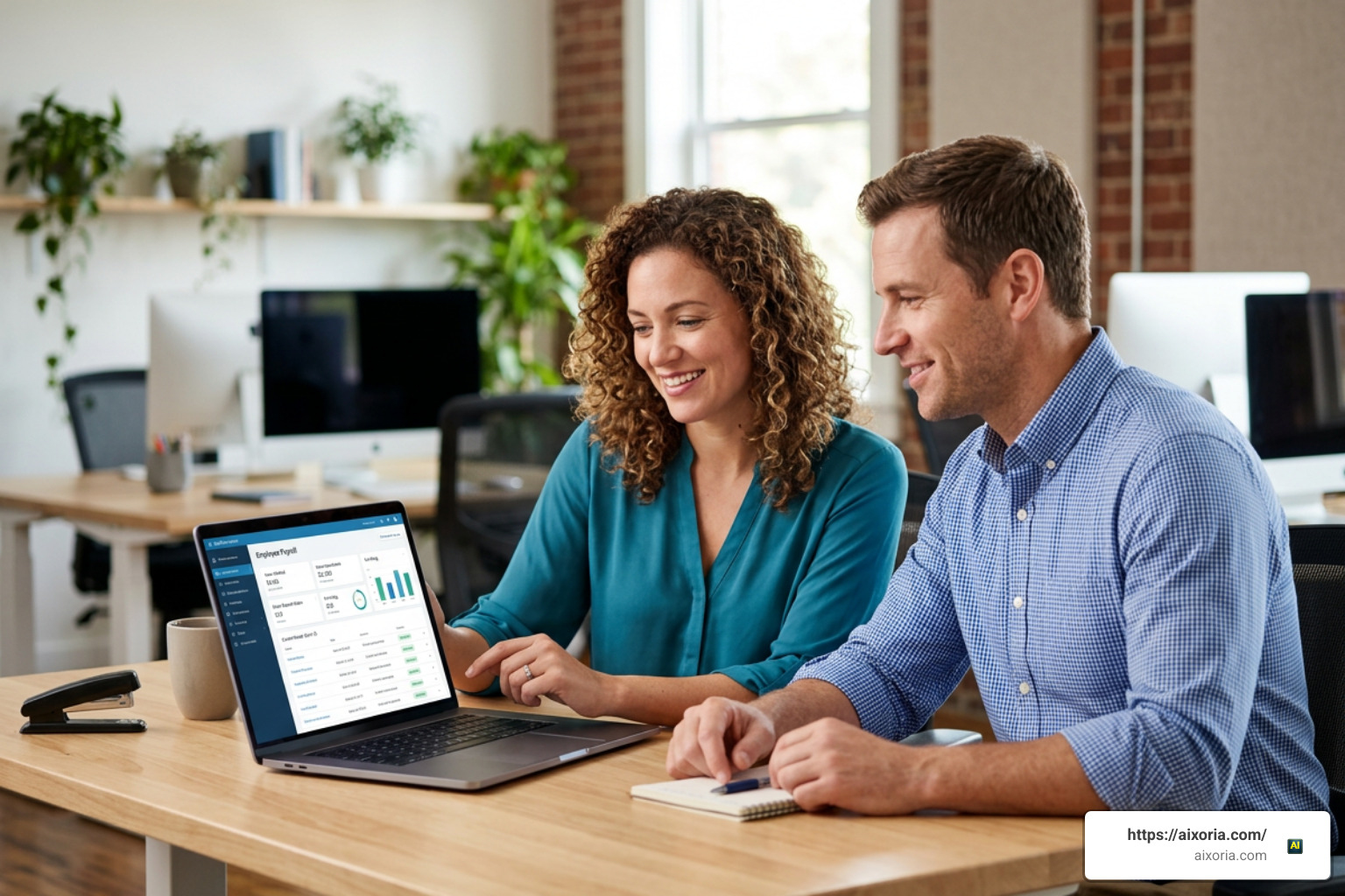Automated payroll dashboard displaying tax filing confirmation and direct deposit status
