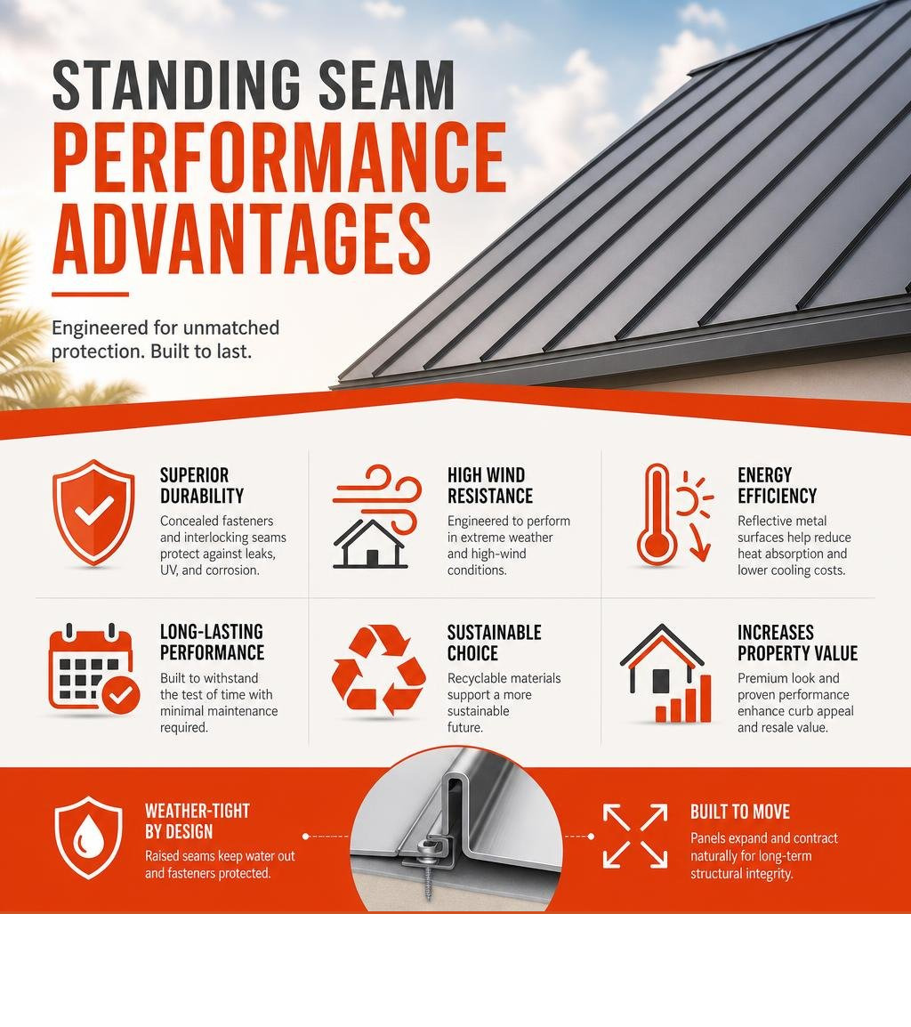 standing seam performance advantages infographic standing seam performance advantages infographic