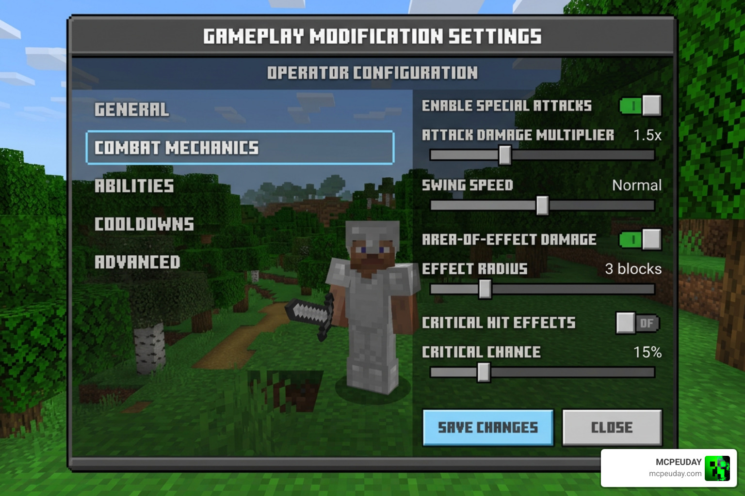 Operator configuration menu in Minecraft Bedrock Operator configuration menu in Minecraft Bedrock