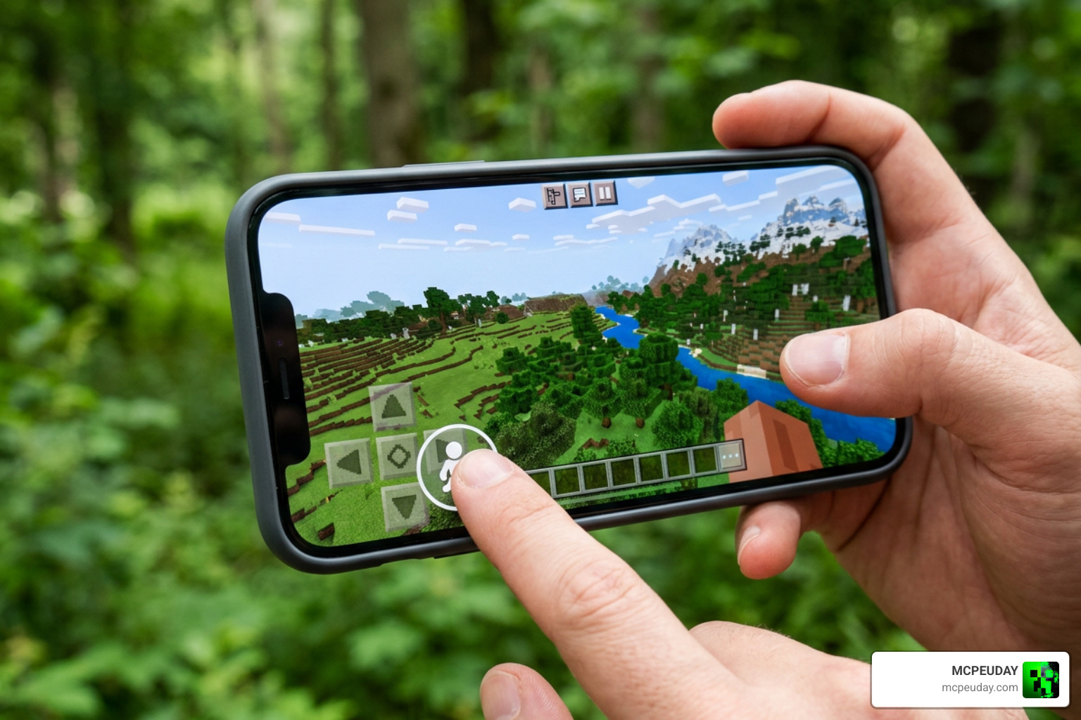 Demonstrating mobile touch controls for zoom