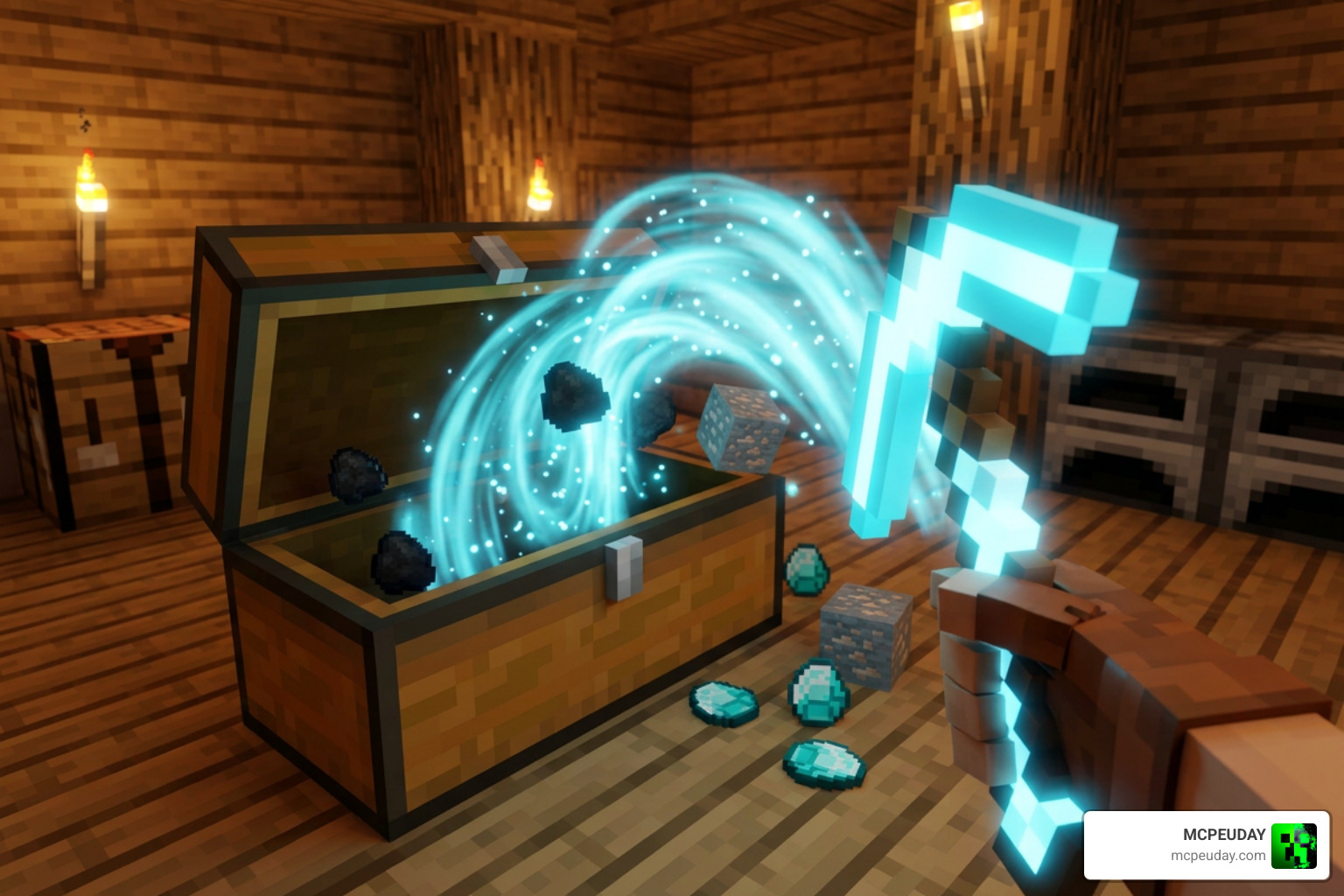 Storage transfer item interacting with double chest container