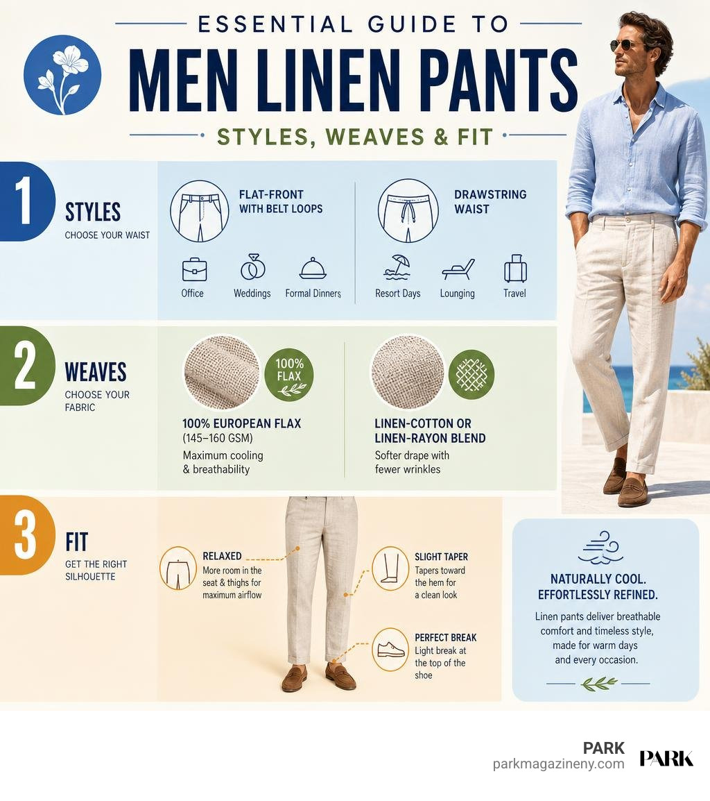 essential guide to men linen pants styles weaves and fit infographic essential guide to men linen pants styles weaves and fit infographic