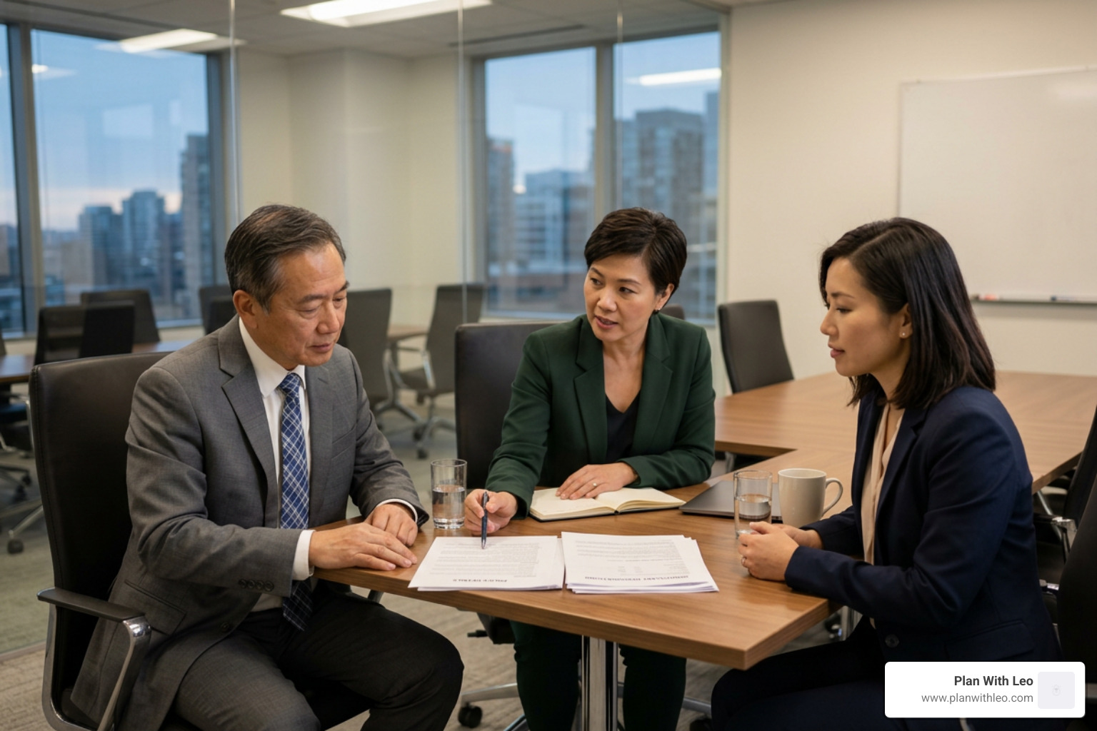 Life insurance policy document for business continuity with Asian people Life insurance policy document for business continuity with Asian people