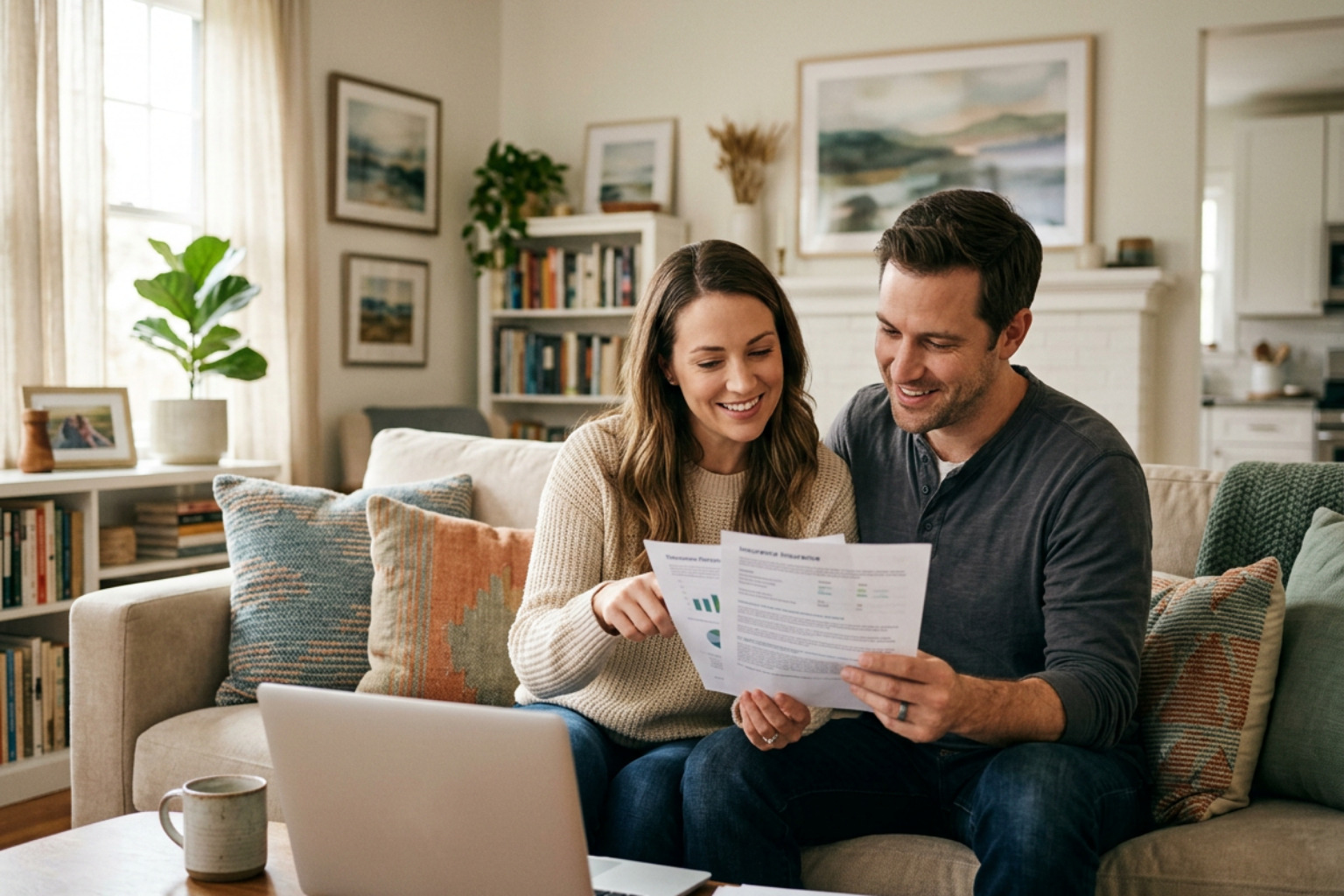 Reviewing health insurance benefits and mental health coverage paperwork