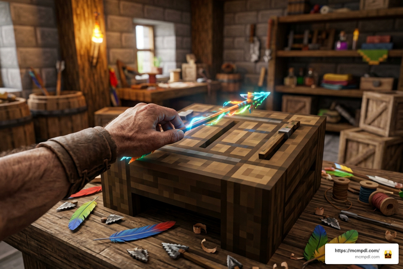 Fletching table custom interface for crafting elemental arrows