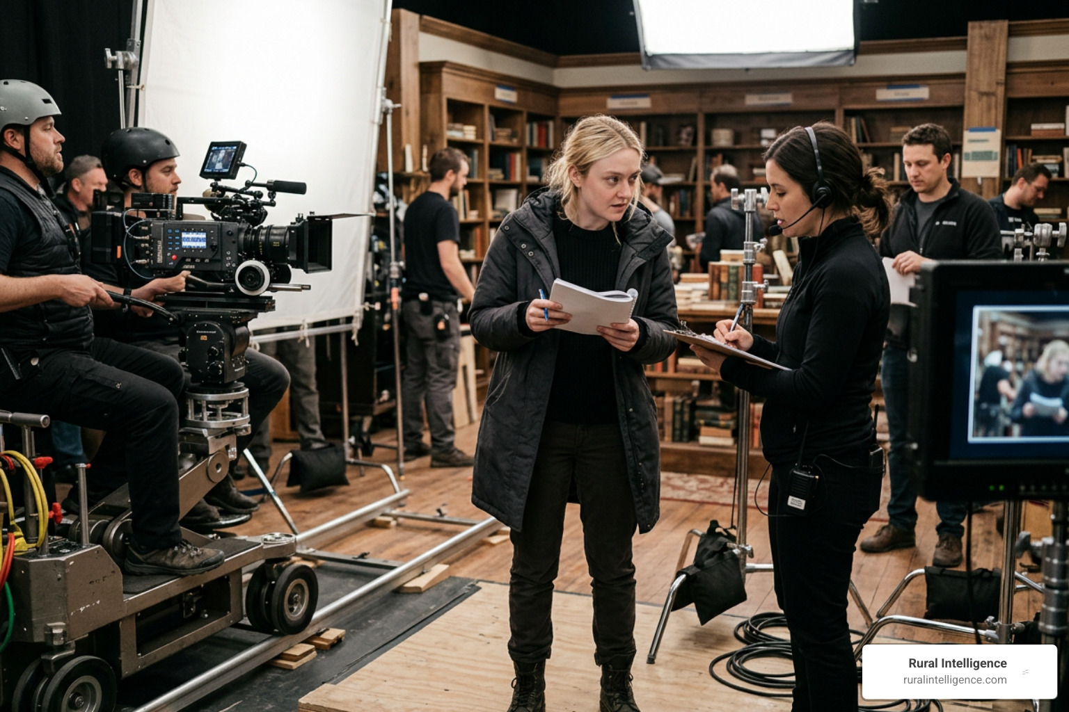 Dakota Fanning working on a film production project Dakota Fanning working on a film production project
