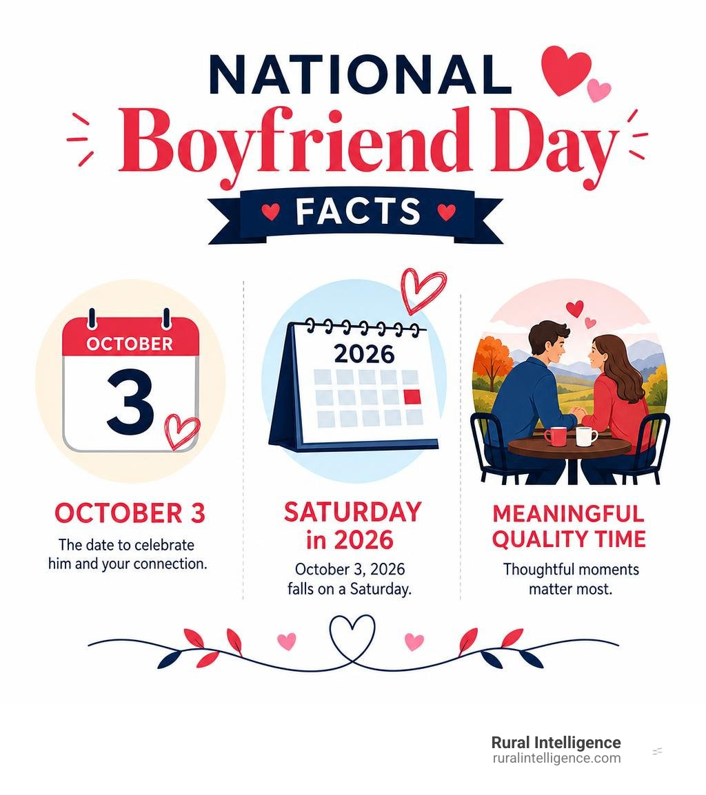 National Boyfriend Day facts: October 3, Saturday in 2026, meaningful quality time infographic National Boyfriend Day facts: October 3, Saturday in 2026, meaningful quality time infographic