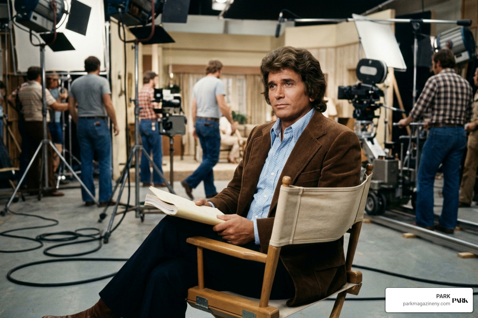 Michael Landon directing on set