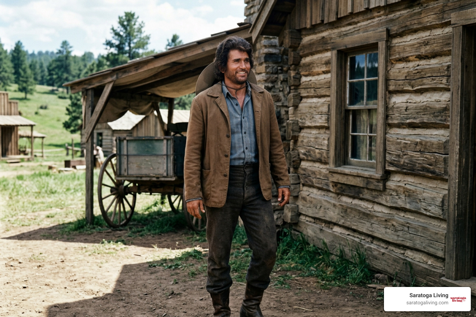 Michael Landon on the set of Little House on the Prairie Michael Landon on the set of Little House on the Prairie