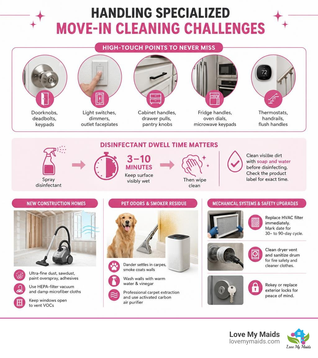 Handling specialized move-in cleaning challenges infographic Handling specialized move-in cleaning challenges infographic