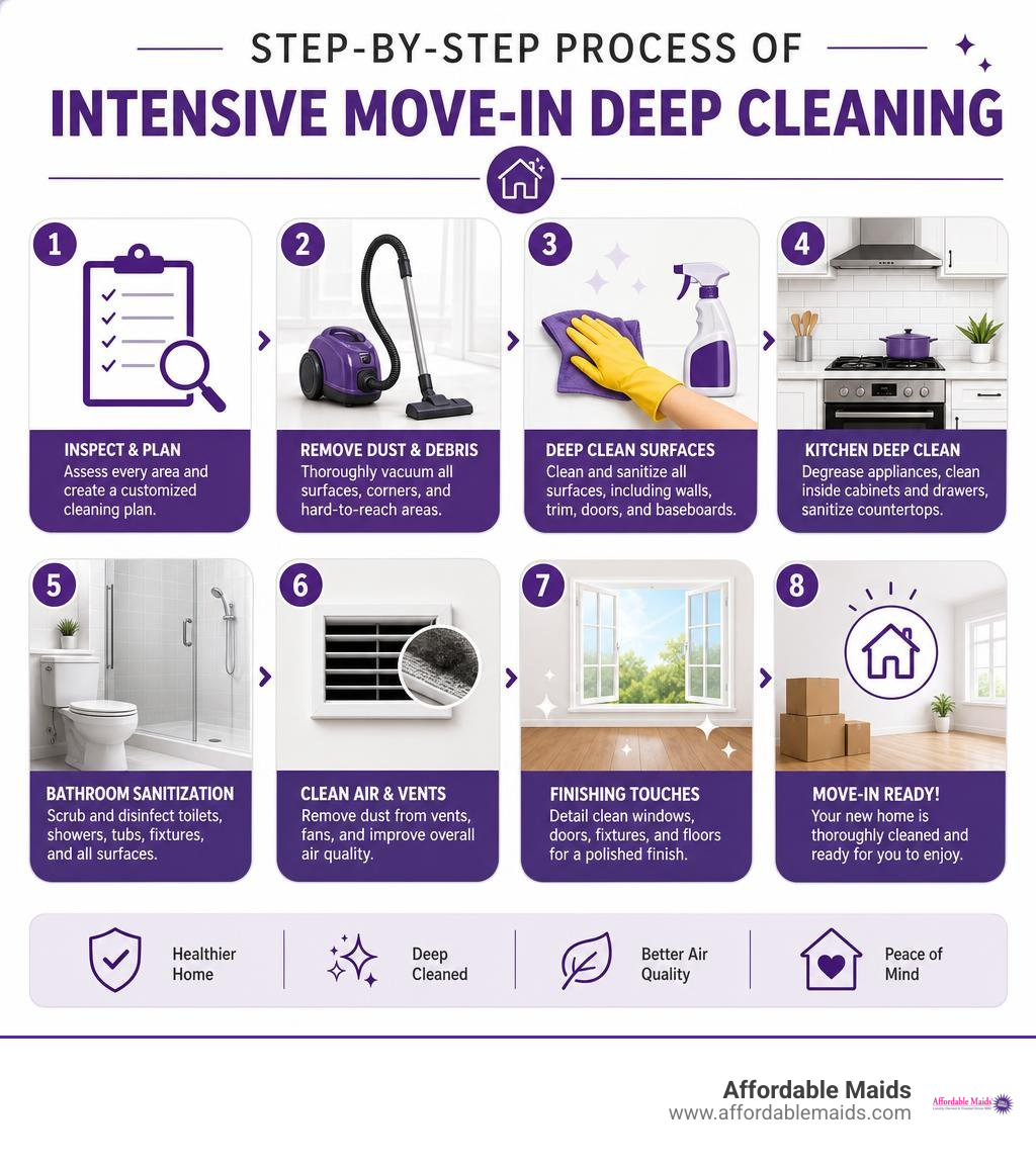 Step by step process of intensive move-in deep cleaning infographic infographic Step by step process of intensive move-in deep cleaning infographic infographic