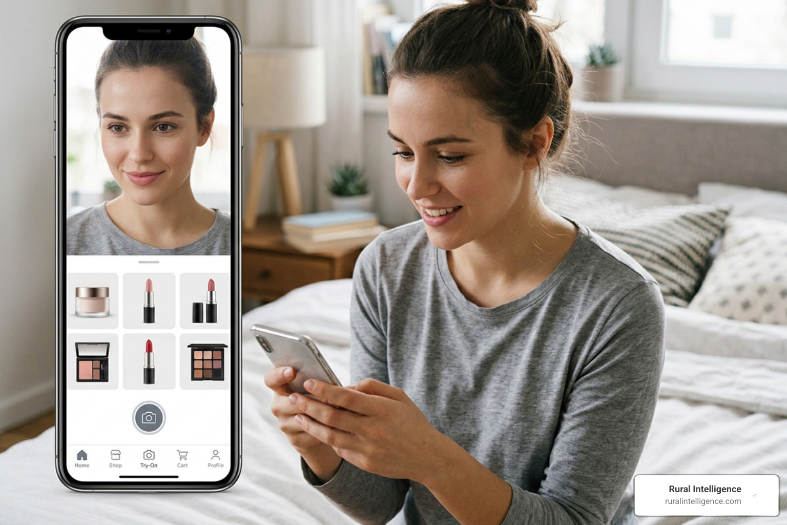 Charlotte Tilbury mobile app virtual try-on and shopping interface