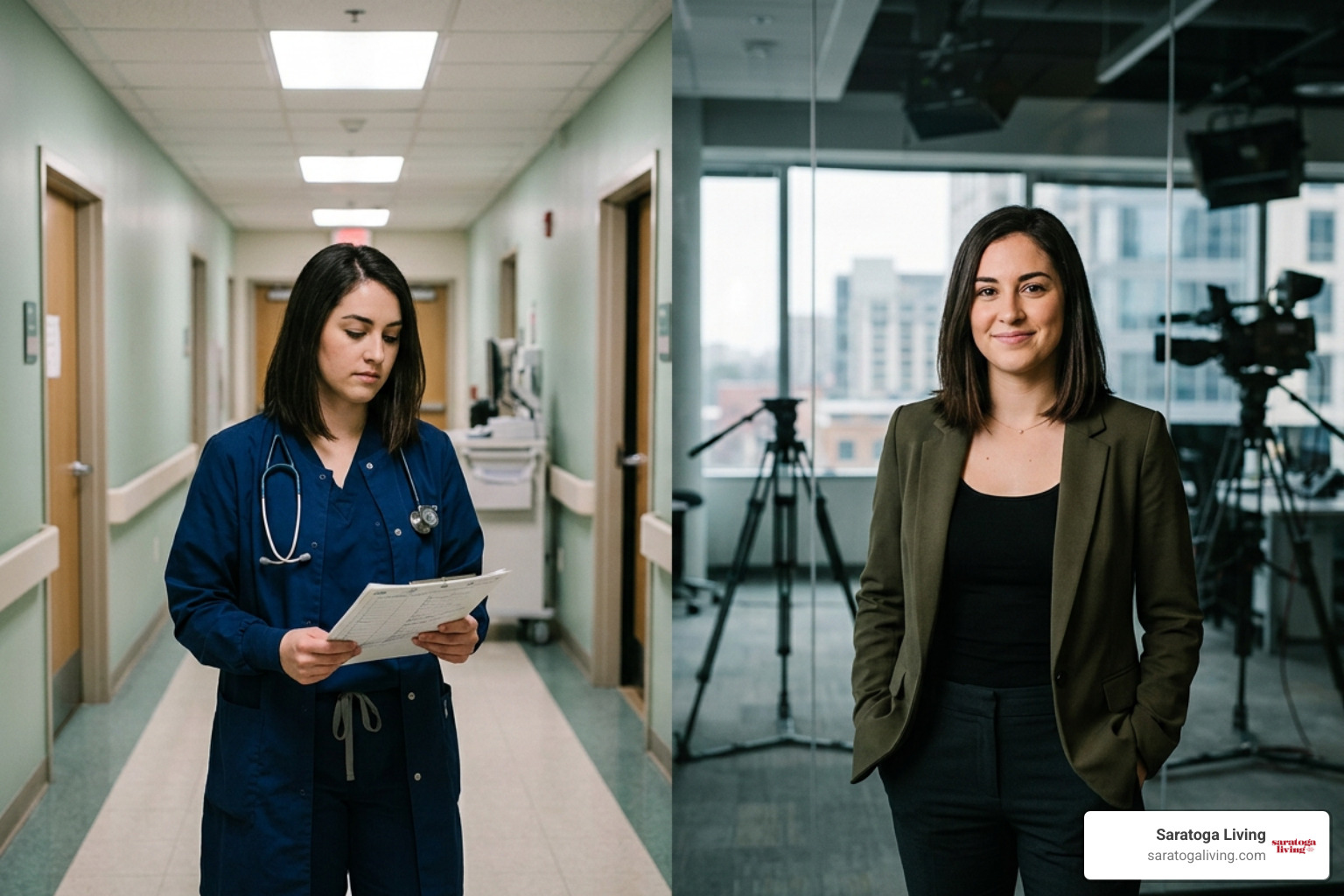 Ciara Miller during her career transition from nursing to television Ciara Miller during her career transition from nursing to television